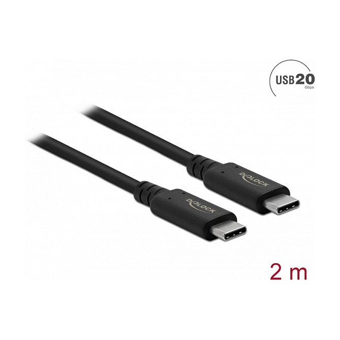 DeLOCK Cable USB4™ 20 Gbps USB C a USB C 2 m Negro DeLOCK Cable USB4™ 20 Gbps USB C a USB C 2 m Negro