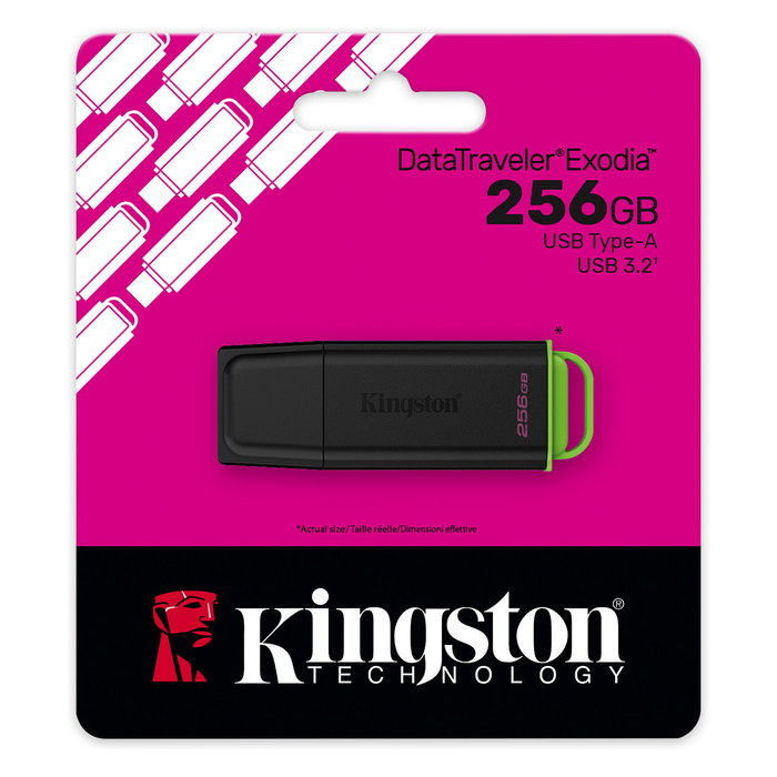 Kingston DataTraveler Exodia 256 GB USB 3.2 Gen 1 Negro/Verde