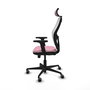 PIQUERAS Y CRESPO Silla de oficina Jorquera Rosa y Blanca con mecanismo Sincro/Traslack
