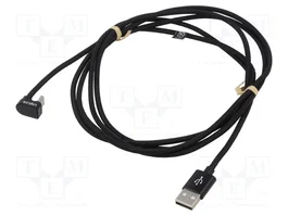 LogiLink Cable USB-A a USB-C 2m 60W con conector de 180° negro