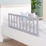 Roba ROB1697468013079 Barandilla de Cama de Madera 90 cm - Protección Anticaída Segura para Bebés y Niños - Gris - Fácil Montaje