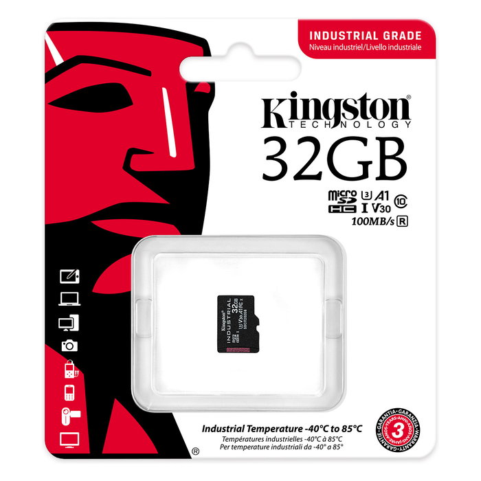 Kingston MicroSDHC 32GB Industrial 100MB/s