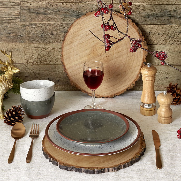Home Deco Factory Individual de Madera Natural Rústico Diámetro 30 cm