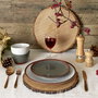 Home Deco Factory Individual de Madera Natural Rústico Diámetro 30 cm