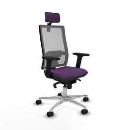 PIQUERAS Y CRESPO Silla de oficina Horna con mecanismo Sincro, Morado y Gris