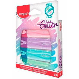 Maped Marcador Fluorescente Fluor’Peps Glitter Estuche 4 Ud