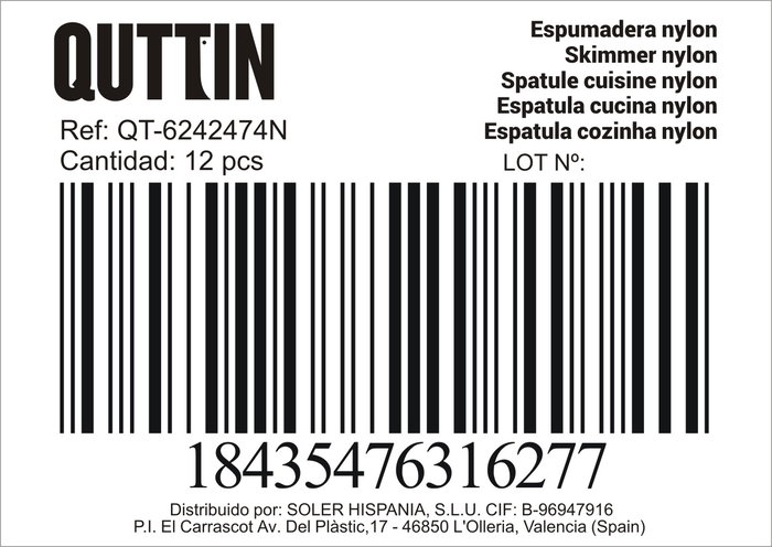 Quttin Espumadera de Nylon Perforada Pro 35 x 10 cm (12 Unidades)