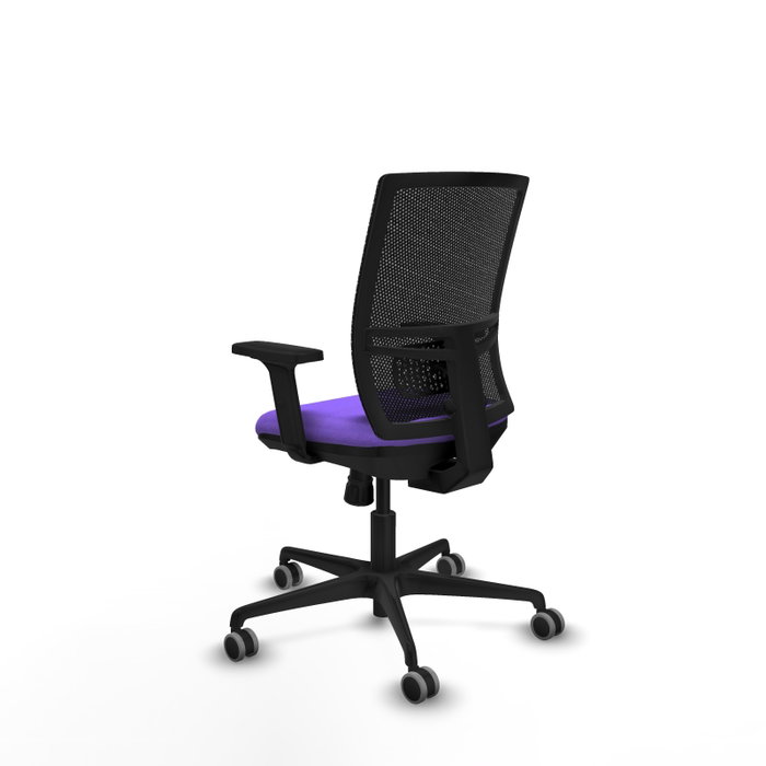 PIQUERAS Y CRESPO Silla de oficina Yunquera con mecanismo Sincro, Tela Lila y Malla Negra PIQUERAS Y CRESPO Silla de oficina Yunquera con mecanismo Sincro, Tela Lila y Malla Negra