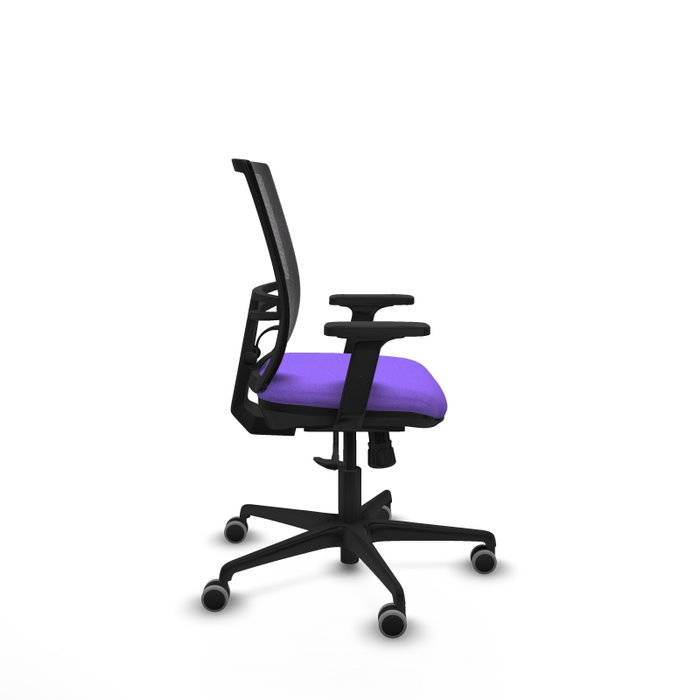 PIQUERAS Y CRESPO Silla de oficina Yunquera con mecanismo Sincro, Tela Lila y Malla Negra PIQUERAS Y CRESPO Silla de oficina Yunquera con mecanismo Sincro, Tela Lila y Malla Negra