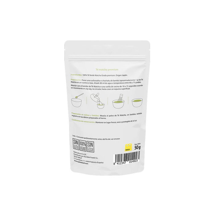 Paleobull Té Matcha Premium Orgánico Calidad Ceremonial 50 g - Japón