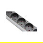 GoodConnections GC-N0087 Regleta de Alimentación (PDU) 19" 8 Salidas AC Tipo F con Interruptor, Cable 1.8m, Aluminio Negro/Plata
