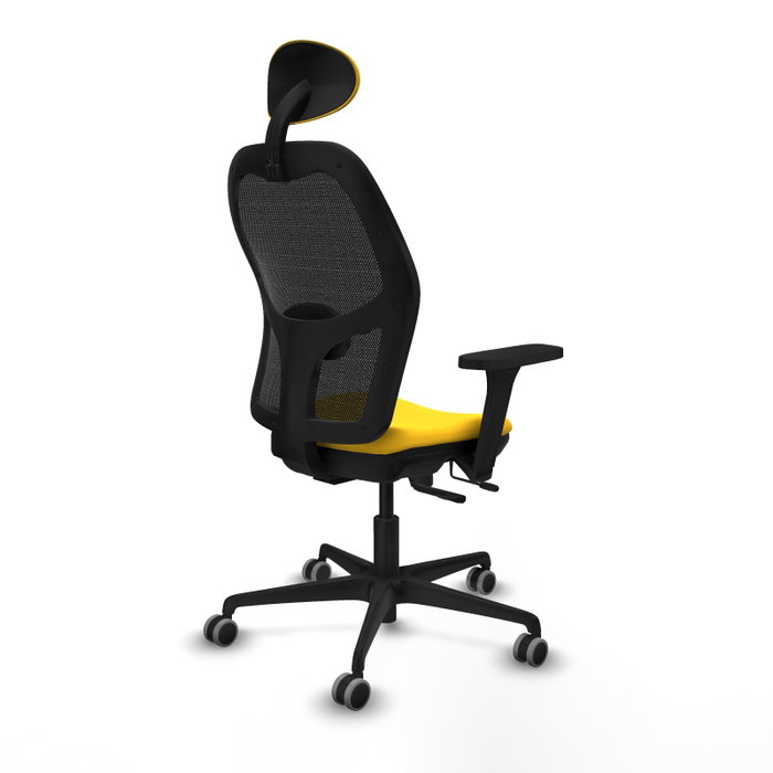 PIQUERAS Y CRESPO Silla de oficina Jorquera con mecanismo Sincro/Traslack, Amarillo y Negro PIQUERAS Y CRESPO Silla de oficina Jorquera con mecanismo Sincro/Traslack, Amarillo y Negro