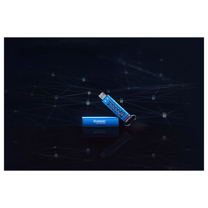 Kingston IronKey Keypad 200 STICK 128GB USB 3.0 FIPS 140-2 Nivel 3 Lector de huellas dactilares cifrado de hardware