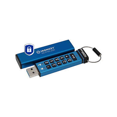 Kingston IronKey Keypad 200 STICK 128GB USB 3.0 FIPS 140-2 Nivel 3 Lector de huellas dactilares cifrado de hardware