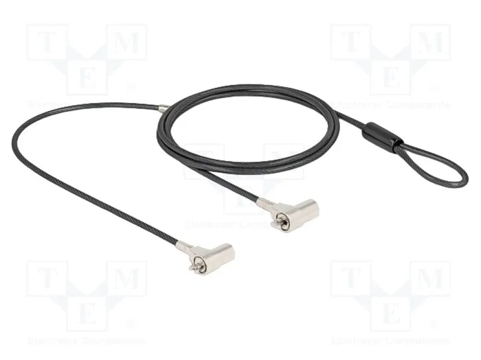 Navilock Cable de Seguridad Dual para Notebook con Llaves para Kensington Slot 3 x 7 mm y Noble Wedge Slot 3,2 x 4,5 mm