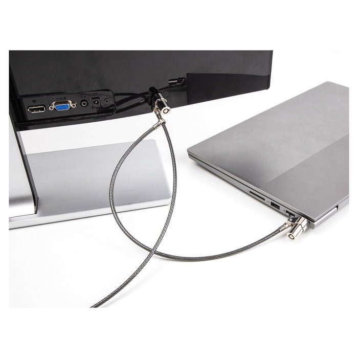 Navilock Cable de Seguridad Dual para Notebook con Llaves para Kensington Slot 3 x 7 mm y Noble Wedge Slot 3,2 x 4,5 mm