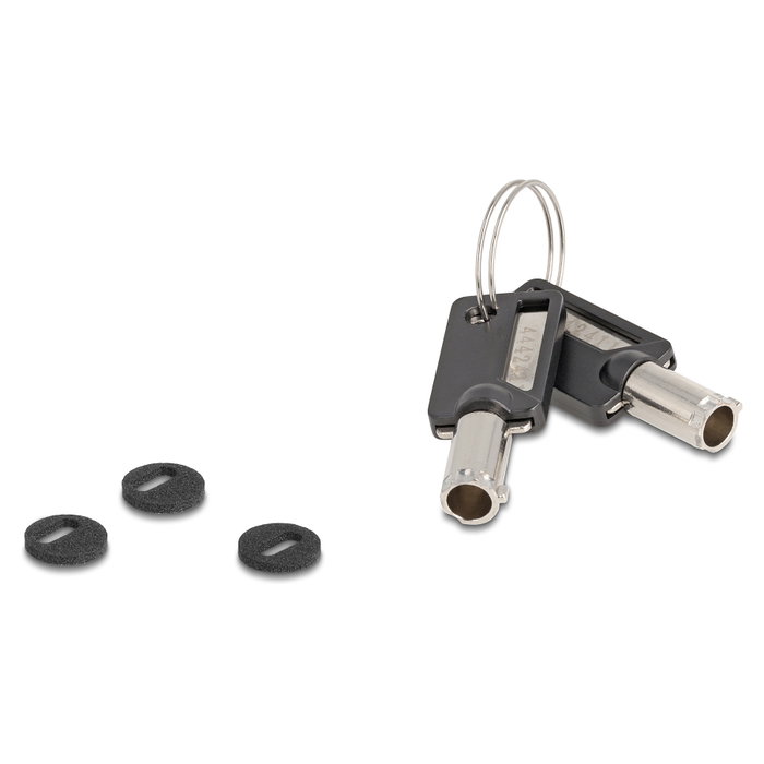Navilock Cable de Seguridad Dual para Notebook con Llaves para Kensington Slot 3 x 7 mm y Noble Wedge Slot 3,2 x 4,5 mm