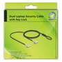 Navilock Cable de Seguridad Dual para Notebook con Llaves para Kensington Slot 3 x 7 mm y Noble Wedge Slot 3,2 x 4,5 mm