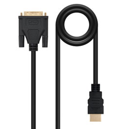 NANOCABLE HDMI - DVI, 3m, 3 m, DVI, HDMI tipo A (Estandar), Macho, Macho, Oro
