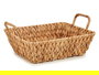 Giftdecor Centro De Mesa Rectangular De Paja Alto Con Asas 42x28.5x16 cm Marron (Set de 12)