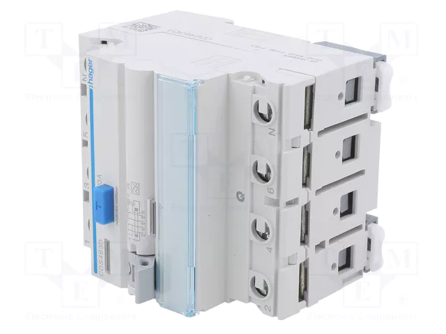 Hager CDS463D Interruptor diferencial 4 polos 63A 30mA Tipo A QuickConnect Hager CDS463D Interruptor diferencial 4 polos 63A 30mA Tipo A QuickConnect
