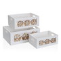 Versa - Set de 3 Cajas de Madera Organizadoras 38x28x15 cm