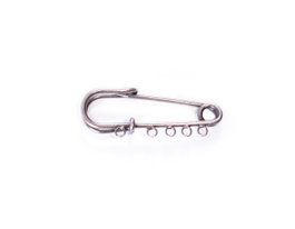 Innspiro Aguja broche metálica 5 anillas plateada envejecida 51,4x15,6mm (2u)