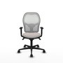 Silla de oficina Jorquera con mecanismo Sincro tapizada con Similpiel color Blanco. Equipada con lumbar 1D, Brazos 1D y Ruedas 65mm nailon