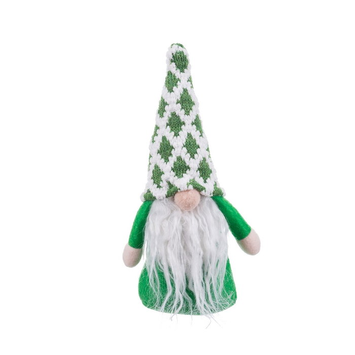 Adorno Navideño Blanco Verde Arena Tejido Papá Noel 21 cm Adorno Navideño Blanco Verde Arena Tejido Papá Noel 21 cm