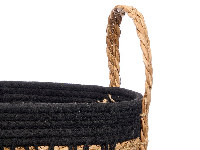 Giftdecor Macetero Colgante Macramé Negro Grande 28x32x28 cm (Set de 6)