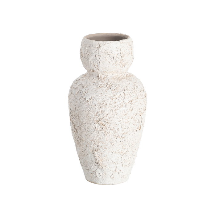 Jarrón Blanco Cerámica Decoración 18 X 18 X 30 cm Jarrón Blanco Cerámica Decoración 18 X 18 X 30 cm