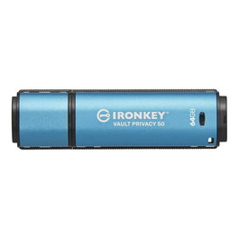 Kingston IronKey Vault Privacy 50 - Llavero USB cifrado hardware, 64 GB, IKV-P50/64GB