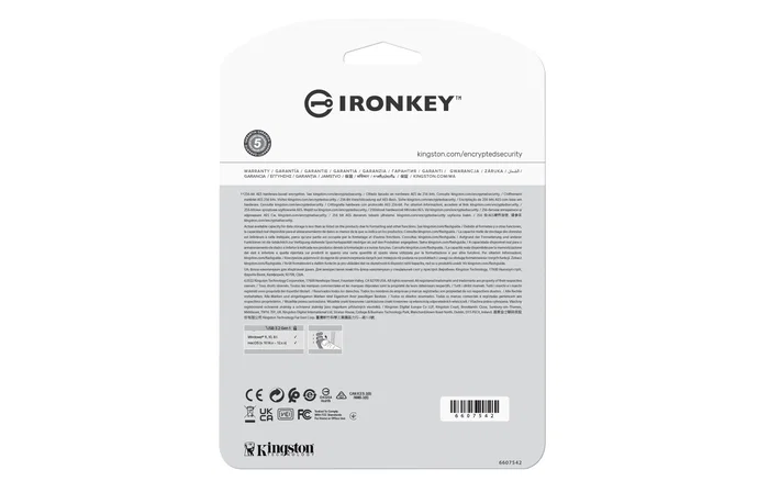 Kingston IronKey Vault Privacy 50 IKVp50/64GB - Pendrive USB 64 GB USB-A 3.2 Gen 1 Cifrado Hardware 256-bit AES, FIPS 197, Resistente al Agua IPX8, Negro/Azul