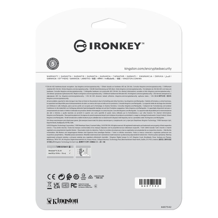 Kingston IronKey Vault Privacy 50 - Llavero USB cifrado hardware, 64 GB, IKV-P50/64GB
