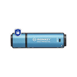 Kingston IronKey Vault Privacy 50 - Llavero USB cifrado hardware, 64 GB, IKV-P50/64GB