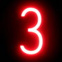 Green Ice Número LED Neon 3 (90x161x38 mm) de color blanco