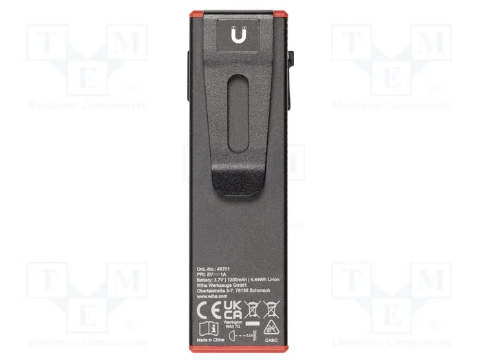 WIHA Linterna LED negra con múltiples niveles de luminosidad
