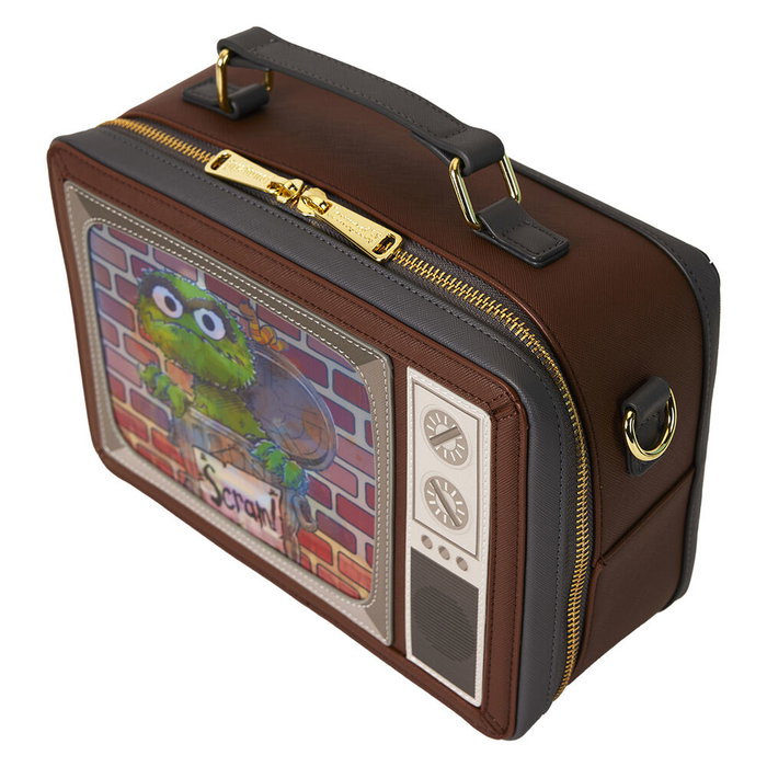 Loungefly Bolso Bandolera Retro TV Barrio Sésamo Piel Vegana Lenticular Ajustable 24.77x6.35x21.34cm