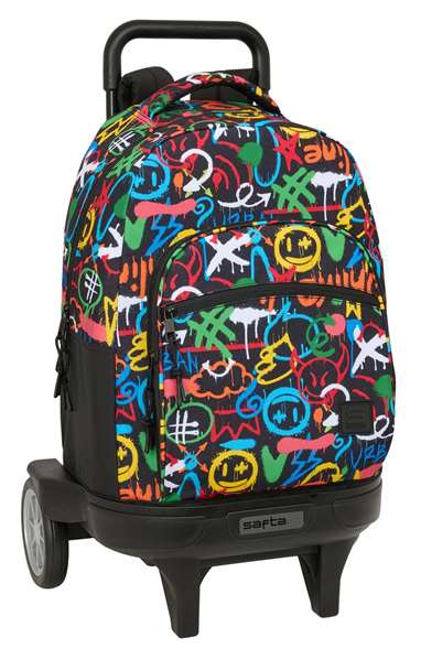 Safta Mochila Grande con Ruedas Compact Evolution Exterior Graffiti Colors 33x45x22 cm Safta Mochila Grande con Ruedas Compact Evolution Exterior Graffiti Colors 33x45x22 cm