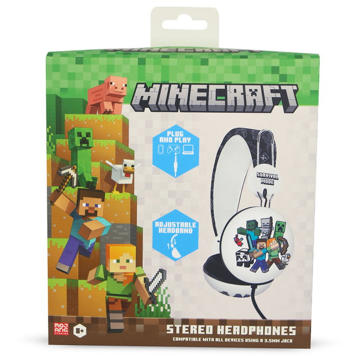 OTL TECHNOLOGIES Auriculares Universales Minecraft para Niños y Adultos con Diseño Ajustable y Conector Jack 3.5mm Compatible con Todos tus Dispositivos OTL TECHNOLOGIES Auriculares Universales Minecraft para Niños y Adultos con Diseño Ajustable y Conector Jack 3.5mm Compatible con Todos tus Dispositivos