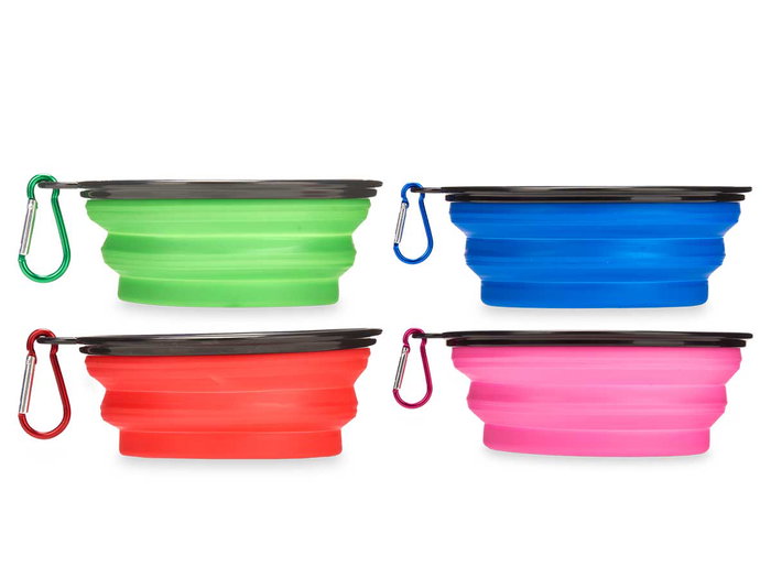 MASCOW Comedero Bebedero Silicona Plegable 12,5 cm Surtidos (Set de 24)