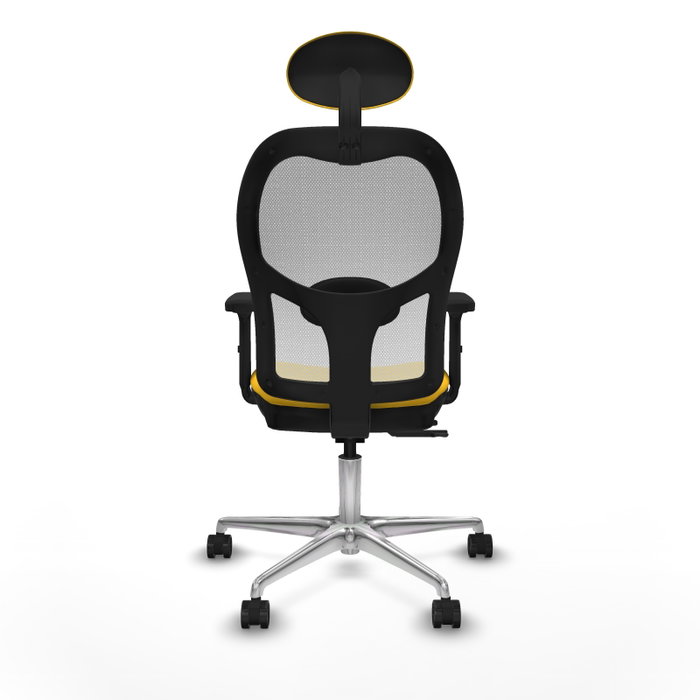 PIQUERAS Y CRESPO Silla de oficina Jorquera con mecanismo Sincro/Traslack, Amarillo y Blanco