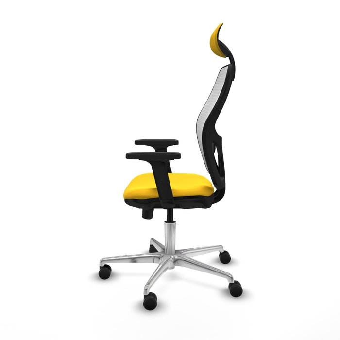 PIQUERAS Y CRESPO Silla de oficina Jorquera con mecanismo Sincro/Traslack, Amarillo y Blanco