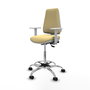 PIQUERAS Y CRESPO Taburete Elche blanco AS con tapizado crema
