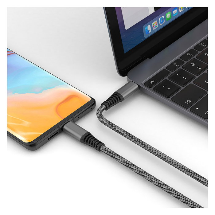 4smarts Cable USB-C a USB-C PremiumCord 456266, Carga Rápida 100W, 1.5m, Negro