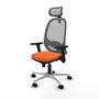 PIQUERAS Y CRESPO Silla de oficina Cilanco con mecanismo Sincro, Naranja y Gris