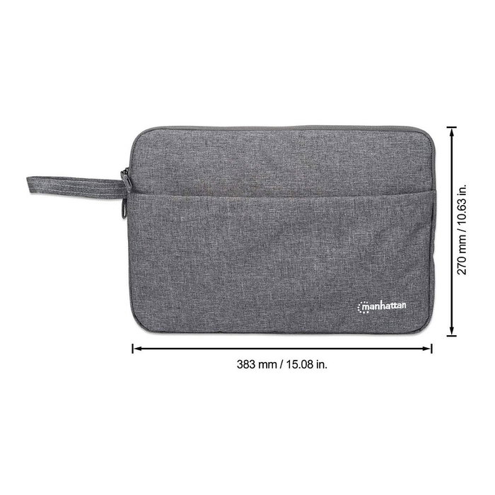 MANHATTAN Funda Seattle para portátil de 14.5 pulg, Gris, Impermeable