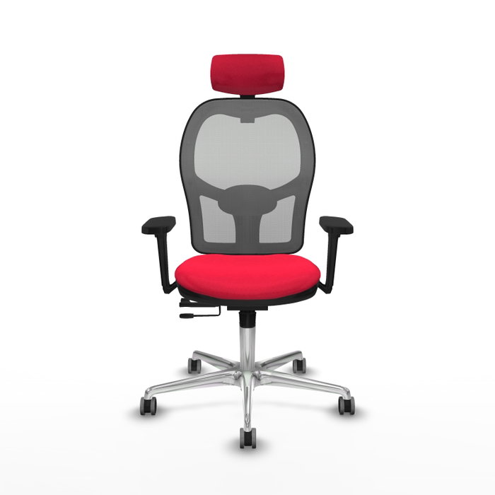 PIQUERAS Y CRESPO Silla de oficina Jorquera con mecanismo Sincro/Traslack, Rojo y Gris