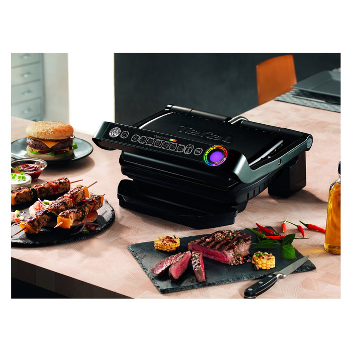 Tefal OptiGrill + GC7128 Parrilla de contacto Negra Tefal OptiGrill + GC7128 Parrilla de contacto Negra