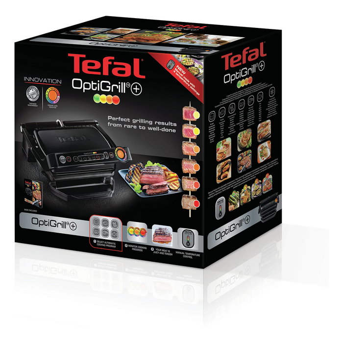 Tefal OptiGrill + GC7128 Parrilla de contacto Negra Tefal OptiGrill + GC7128 Parrilla de contacto Negra